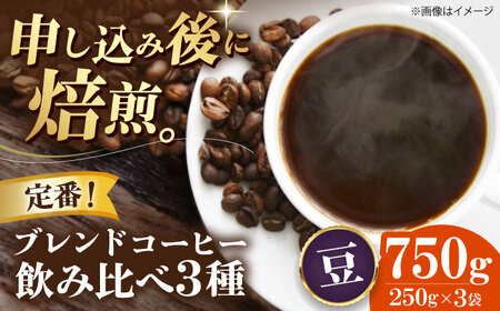 【お中元対象】コーヒー豆 定番コーヒー飲み比べ 3種セット（各250g）珈琲 [AGCU022-2]