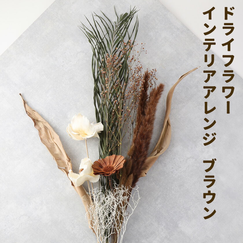 【ふるさと納税】ドライフラワー インテリアアレンジ ブラウン 7種類12本以上 ドライフラワー アレンジ デザインおまかせ フラワーアレンジ インテリア ラッピング 花 合同会社クリール《90日以内に出荷予定(土日祝除く)》熊本県 菊池市 送料無料