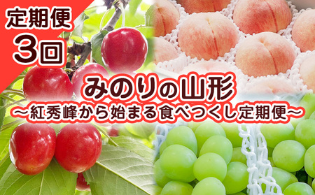 【定期便3回】みのりの山形～紅秀峰から始まる食べつくし定期便～ 【令和7年産先行予約】FS23-707 くだもの 果物 フルーツ 山形 山形県 山形市 2025年産