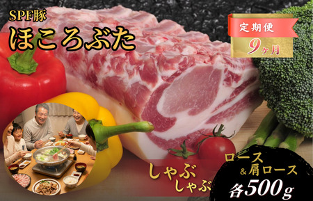 【9ヶ月定期便】千葉県産 下山農場 SPF豚 「 ほころぶた 」（ しゃぶしゃぶ用 ） ／ SPF豚 豚肉 ほころぶた しゃぶしゃぶ ロース 肩ロース 定期便