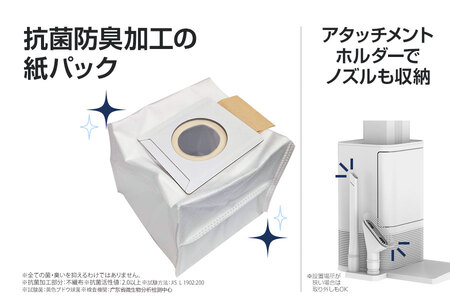 【2025年7月新発売モデル】orage RR35 掃除機 コードレス 自動ゴミ回収ステーション 自動ゴミ収集ドック 置くだけ充電_OS128-0007