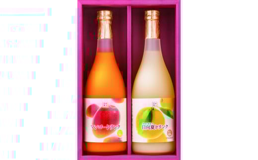 KU123 【定期便・全3回】あふれる果実感！マンゴー・日向夏ドリンク２本セット(各720ml)×3回【宮崎果汁】