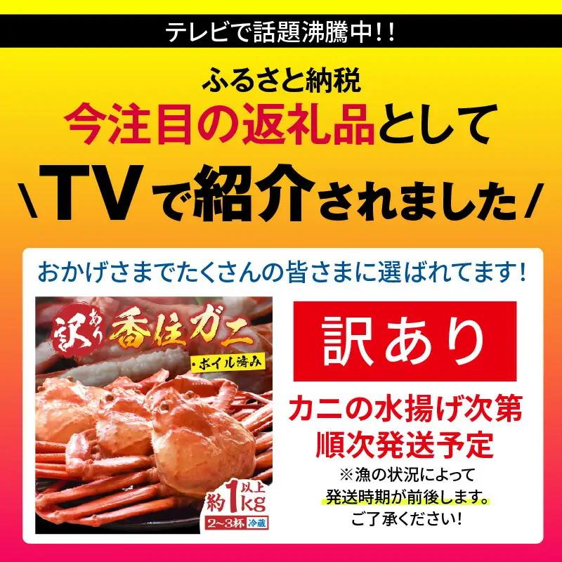 《訳あり》 浜茹で 香住ガニ 約1kg以上 【令和8年10月以降発送予定】 カニ かに 19-09