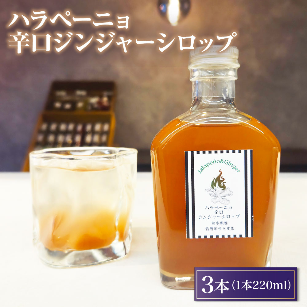 【ふるさと納税】ハラペーニョ辛口ジンジャーシロップ 計660ml（220ml×3本） 生姜 しょうが ショウガ ジンジャーシロップ 生姜シロップ ハラペーニョパウダー 辛口 調味料 希釈 飲料 ドリンク 九州 熊本県 送料無料