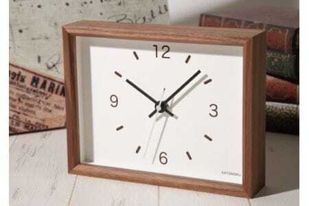 KATOMOKU 少し小さな木枠時計（ウォールナット）km-53WA
