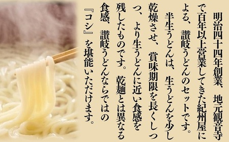 モチモチに強いコシ さぬきうどん 半生 つゆセット 18人前 紀州屋 香川 讃岐うどん 麺類 ご当地 特産品 長期保存 麺 香川県観音寺市