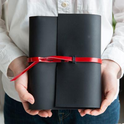 ふるさと納税 高槻市 【KAKURA】紐巻きA5システム手帳 urushiブラック