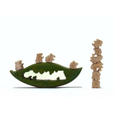 ふるさと納税 河内長野市 カエルゆらゆら　知育玩具 木製パズル |  | 02