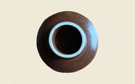 土物風マット マカロン豆皿 同色4枚セット（アメ）[MFZ037]