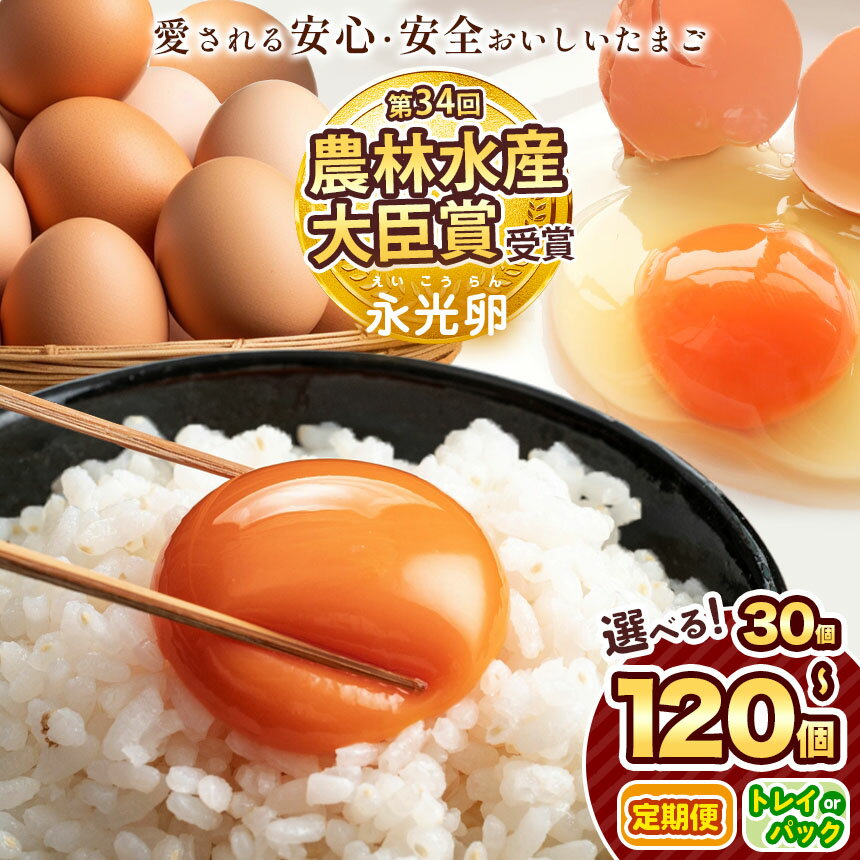 【ふるさと納税】 ＼ 2週間以内 に発送 ／ 永光卵 30個 ～ 120個 卵 たまご 選べる 個数 回数 定期便 パック or トレイ | メディア 多数紹介 スピード発送 送料無料 えいこうらん 光永ファーム みつなが ゆうパック イチオシ 君津市 きみつ 千葉県 すぐ届く
