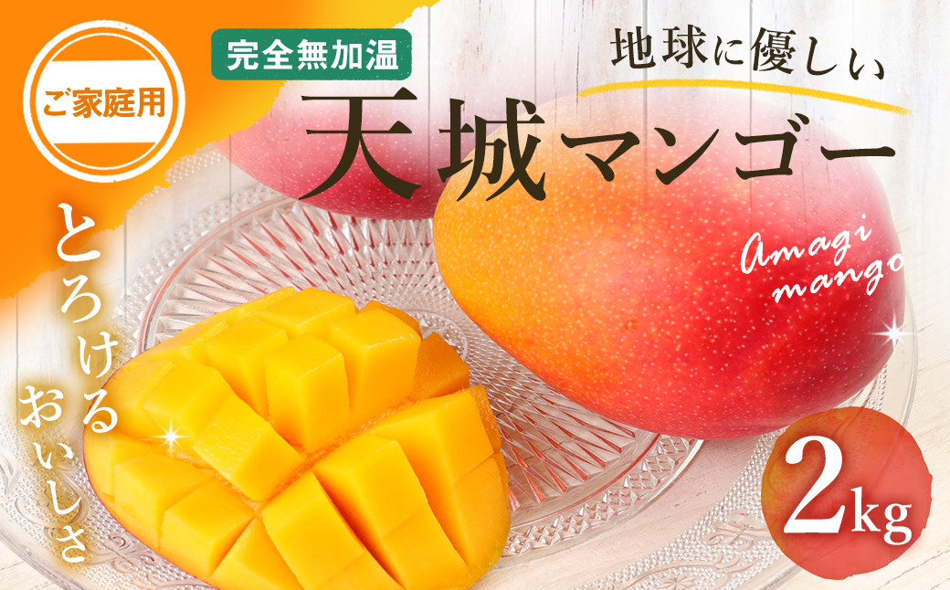 
                  【2026年発送】【先行受付】徳之島 天城町産 完全無加温 完熟 マンゴー 家庭用 2kg P-6-N
                