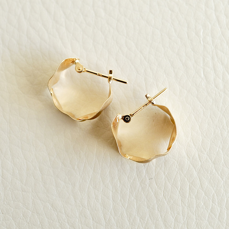 【ジュエリー】K18 イエローゴールド 地金 フープ ピアス 保証書付 SPB-1934