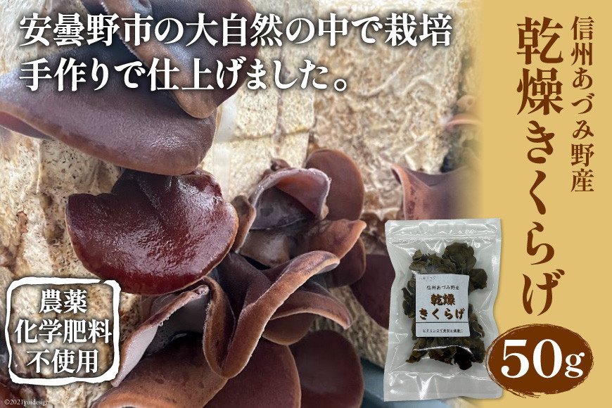 
信州あづみ野産 乾燥きくらげ 50g [安曇野ベジタブル 長野県 池田町 48110474]
