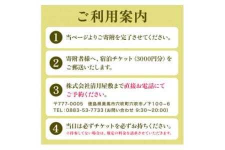 宿泊チケット 3000円分 宿泊割引券
