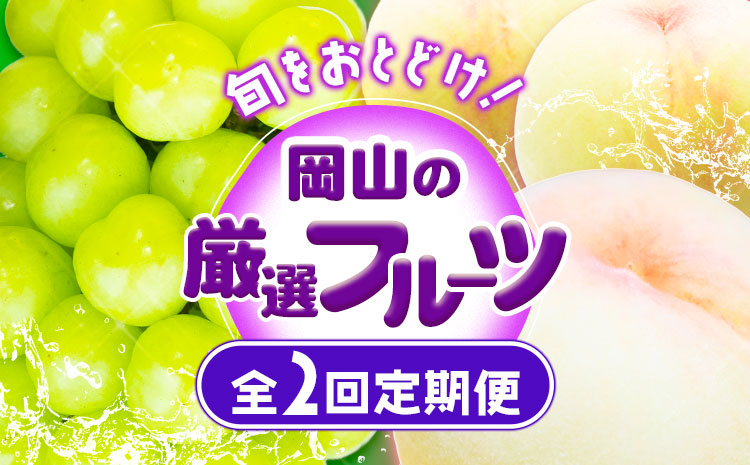 【2025年先行予約】岡山の厳選フルーツ 定期便2回コース 岡山の白桃 6玉(1.6kg以上) シャインマスカット 晴王 2房(1房600g以上) 化粧箱入り ギフト 贈答用 旬 フルーツ 果物 株式会社山博(中本青果) 《2025年7月上旬-8月下旬頃出荷》 岡山県 浅口市 送料無料 【配送不可地域あり】