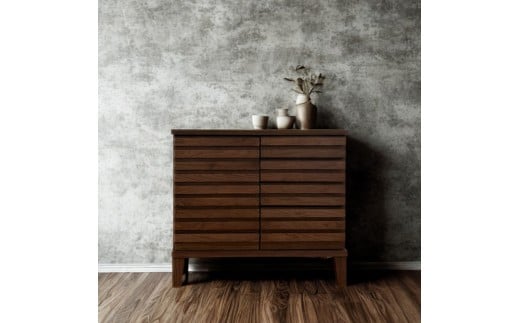 大川家具 幅80cm サイドボード -saison-セゾン【ウォールナット】