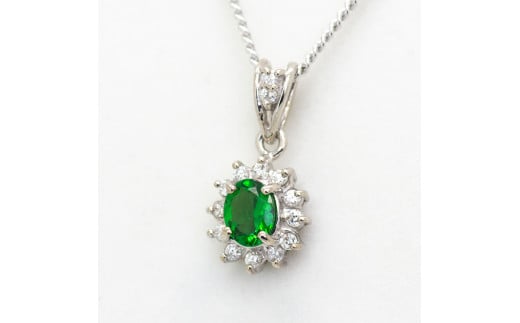 【ふるさと納税】 グリーンガーネット ペンダント 0.3ct K10WG/K10YG (13403)