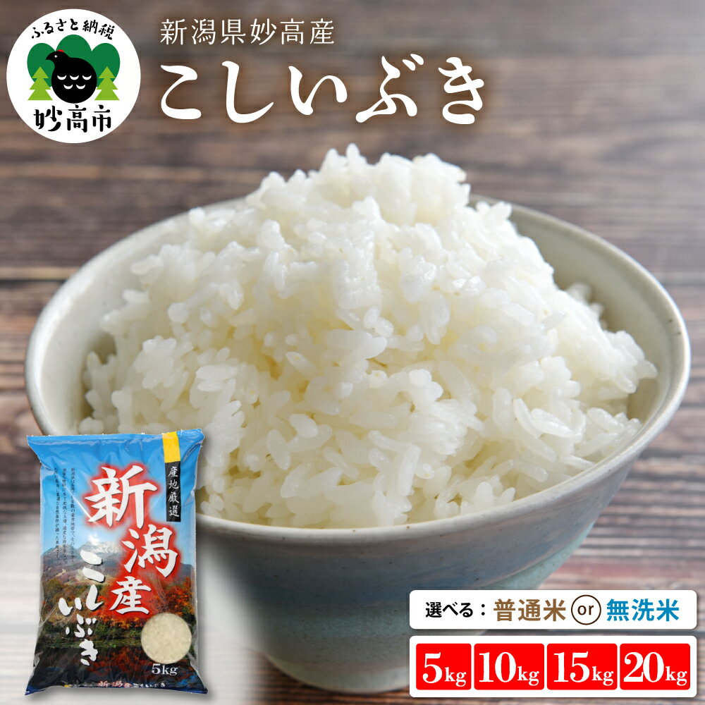 【ふるさと納税】 米 令和7年産 新潟県産 こしいぶき 【発送時期が選べる】（ 5kg / 10kg / 15kg / 20kg ）（ 普通米 / 無洗米 ） 白米 精米 お米 2025年 送料無料 お取り寄せ 5キロ 10キロ 15キロ 20キロ 新潟県 妙高市