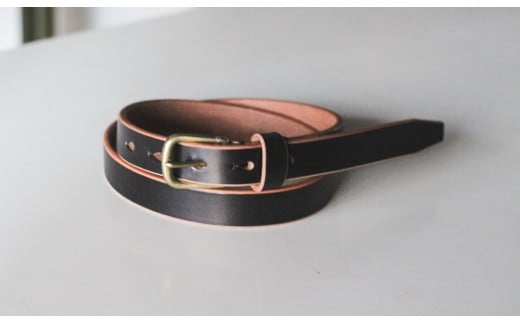 【minca】細幅20mmベルト/36インチ  栃木レザーの希少な「ハーネスレザー」使用の贅沢な1枚革のレザーベルト/ブラック/HL-B04/BLACK　731【小物 ファッション 人気 おすすめ 】