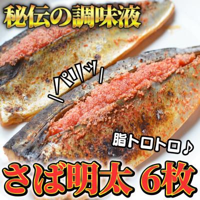 ふるさと納税 太宰府市 さば明太6枚　秘伝の辛子明太子液たれ仕込み(太宰府市)