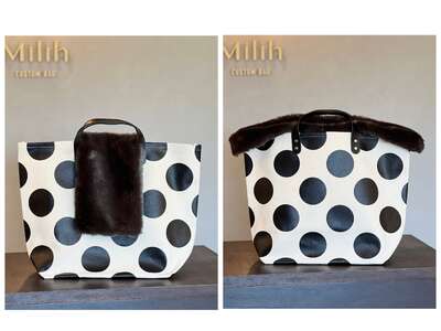 エコファーバッグカバー　無地ダークグレーL【cbm12】