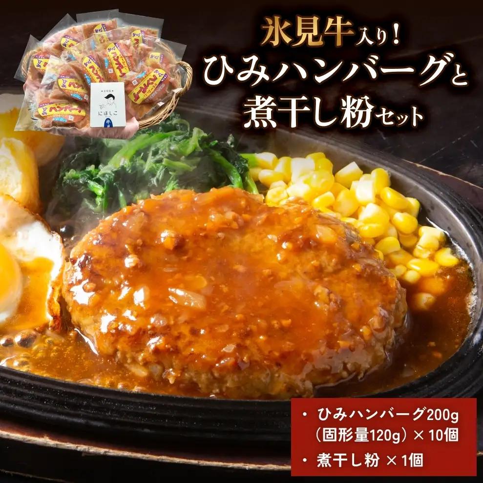 ひみハンバーグと煮干し粉のセット 富山県 氷見市 煮干 惣菜 調味料　ハンバーグ