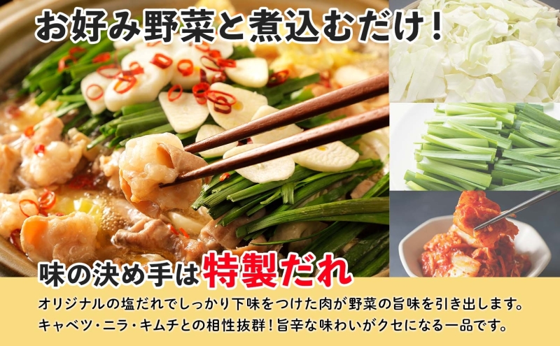 お肉屋さんたどころ もつ鍋セット 2個  牛ホルモン 豚ホルモン 豚バラ 牛ホル 豚ホル 豚肉 バラ肉 旨辛 塩ダレ 簡単調理 下処理済み 手間なし プリプリ ホルモン お取り寄せグルメ 送料無料 北