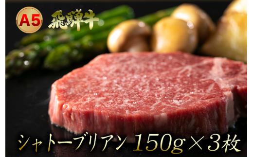 A5 飛騨牛『シャトーブリアン』ステーキ 3枚 牛肉 黒毛和牛 ブランド牛 和牛 国産 お肉 肉 高級 お祝い 記念日 岐阜県 大垣市
