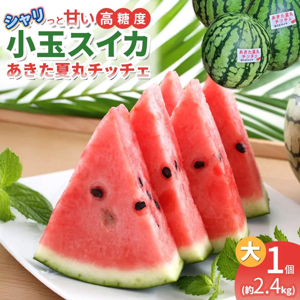 シャリっと甘い小玉スイカ！あきた夏丸チッチェ＜大1個＞　70P3404