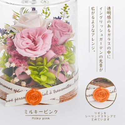 ふるさと納税 羽島市 プリザーブドフラワー ガラスケース入りアレンジ 【イネス モナ(ミルキーピンク)】 |  | 01