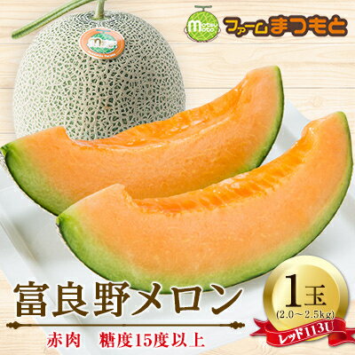 【ふるさと納税】【2026年発送】厳選富良野メロン(品種お任せ)(2.0～2.5kg)赤肉1玉入　糖度15度以上【1398927】