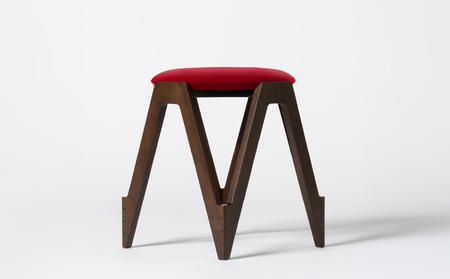 CO･DA･MA Low Stool＜ウォールナット＞（NC-158 レッド）