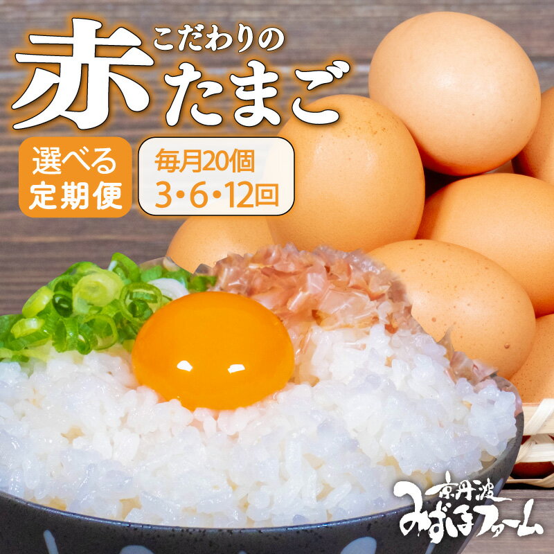 【ふるさと納税】【定期便】赤たまご 20個 3回 / 6回 / 12回 定期便 こだわり 卵 たまご 濃い 玉子 セット 玉子焼き オムレツ 卵かけご飯 ゆで卵 鶏卵 卵黄 国産 京都府 京丹波町 みずほ