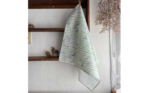 ハンカチ「Leaf＆Deer」はんかち foo stitch 奈良県 奈良市 なら