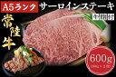 【ふるさと納税】【常陸牛A5ランク】サーロインステーキ　600g（300g×2枚）｜DT-2