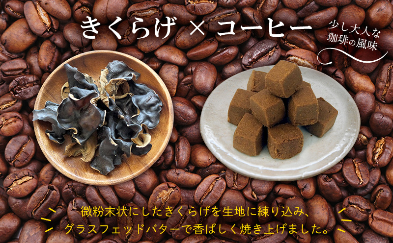きくらげ小町 グラスフェッドバタークッキーコーヒー【55g×4袋】 バタークッキー クッキー バター おやつ お菓子 焼き菓子 珈琲 コーヒー キクラゲ きくらげ 木耳 きくらげ小町 グルテンフリー 