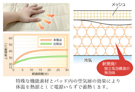ソーラーギア フォーム エース サーモ ぽかぽか蓄熱敷パッド _ブラウン【G0414】