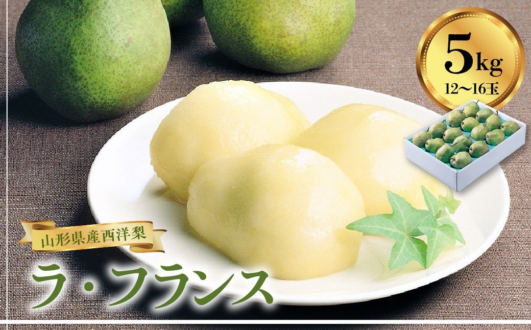 
                  西洋梨（ラ・フランス）５ｋｇ　１２～１６玉　特秀品　0060-2613
                