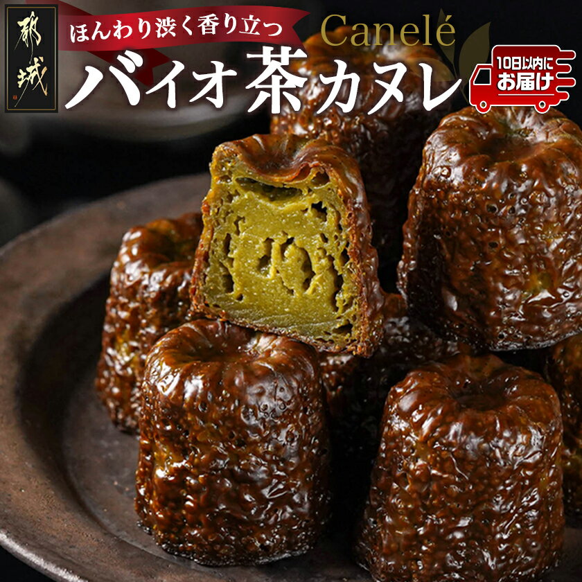 【ふるさと納税】ほんわり渋く香り立つ〜和みのバイオ茶カヌレ〜10個入≪みやこんじょ特急便≫ - バイオ茶カヌレ 10個 個包装 カヌレ お菓子/スイーツ/デザート 送料無料 AAJ-C211-Q 【宮崎県都城市は2年連続ふるさと納税日本一！】