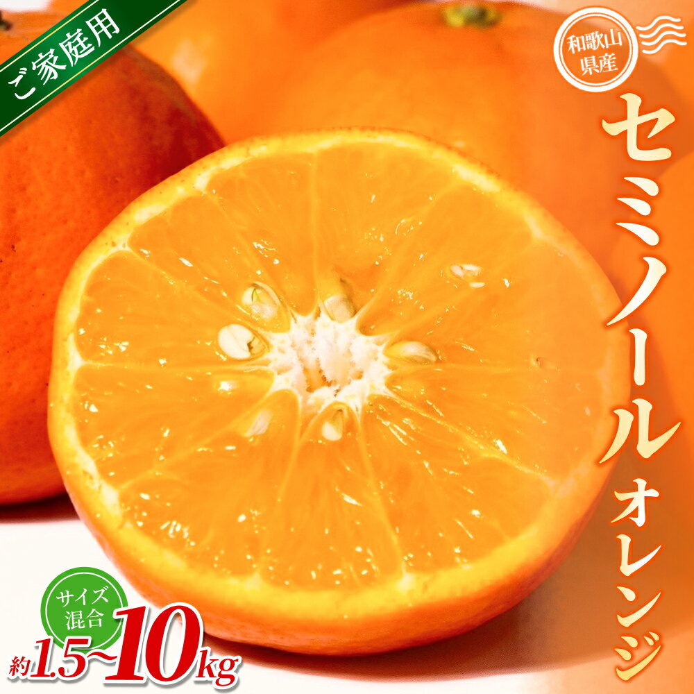 【ふるさと納税】 家庭用 セミノール オレンジ / 手選別 みかん 甘い 和歌山 【選べる容量】 1.5kg 4.5kg 6kg 8kg 10kg ※2026年4月中旬～5月中旬頃に順次発送