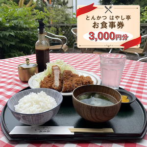 とんかつ はやし亭 お食事券 3,000円分【 神奈川県 大磯町 お食事券 食事券 】