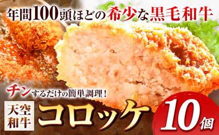 揚げずにチンするコロッケ 天空和牛コロッケ 10個 有限会社松牛 