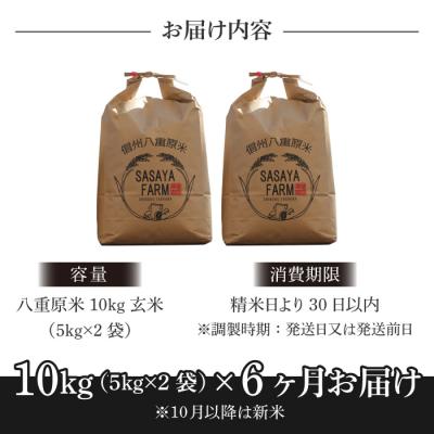 ふるさと納税 東御市 令和7年新米受付【6回定期便】八重原米10kg(5kg×2)玄米※2025年10月以降発送|笹屋農園 |  | 02