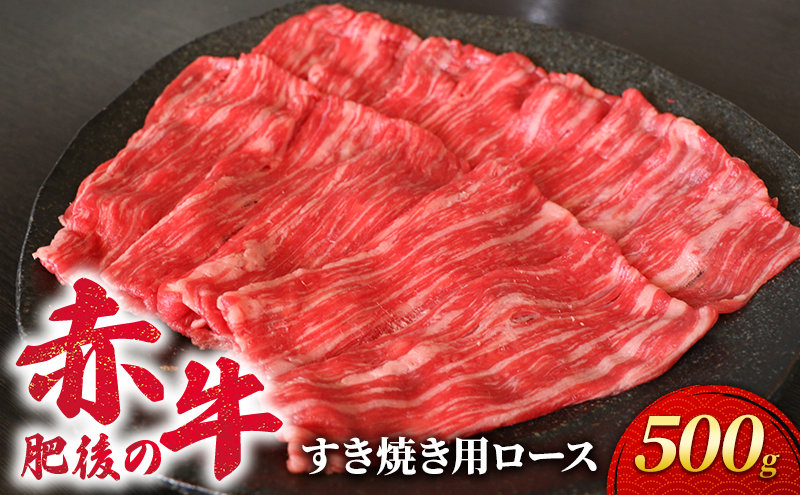 あか牛 すき焼き ロース 500g 肥後の赤牛 肉 お肉 牛肉 牛 すきやき用 すきやき