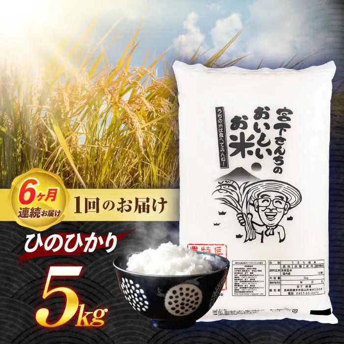 (令和7年産)【6回定期便】長崎県認定特別栽培米ひのひかり5kg / 米 こめ コメ おこめ お米 白米 精米 ひのひかり ヒノヒカリ kome 長崎県産 / 諫早市 / 宮下農園   [AHCG02