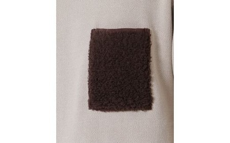 セーター 胸ポケットボアセーター ( ベージュ・M ) メンズ ニット | 長袖 無地 カジュアル シンプル おしゃれ 男性 プレゼント ギフト 秋冬 秋 冬 新潟県 五泉市 有限会社桜井メリヤス工場