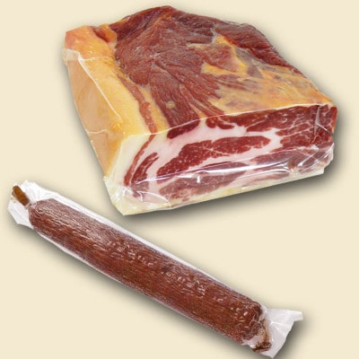 【伊豆沼ハム】生ハムブロックと生サラミ原木のセット【配送不可地域：離島】【1646204】