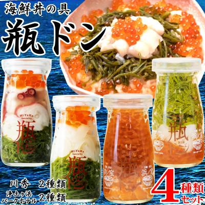 ふるさと納税 宮古市 海鮮丼の具 瓶ドン 川秀2種類 浄土ヶ浜パークホテル2種類 計4種類セット 岩手県宮古市名物