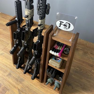 ふるさと納税 横手市 WOOD WORKS  ライフルスタンド 3丁掛+マガジンラックセット【本体:ブラウン】 |  | 02