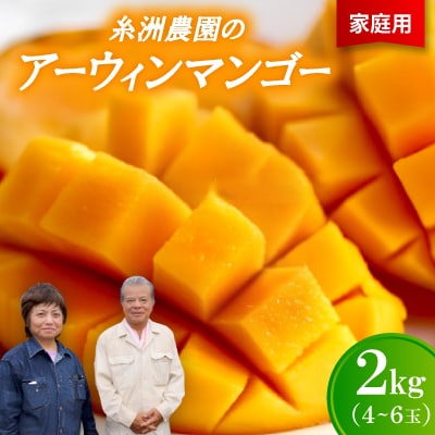 【先行受付・2026年7月から順次発送・家庭用】糸洲農園のアーウィンマンゴー2kg(4～6玉)【配送不可地域：離島】